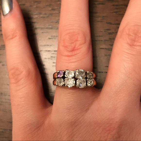 Vintage Jewelry - Vintage Old Mine Cut Diamond Ring / Yellow Gold